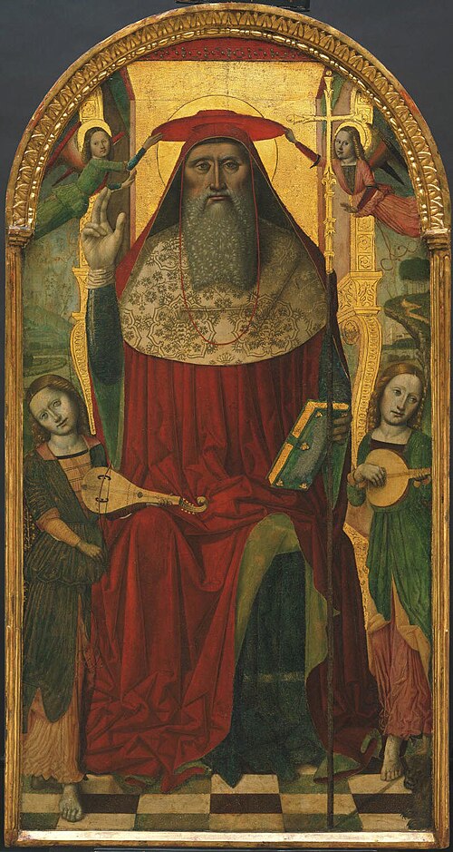 Enthroned Saint Jerome, with Angels, 1495, Nicolò Corso