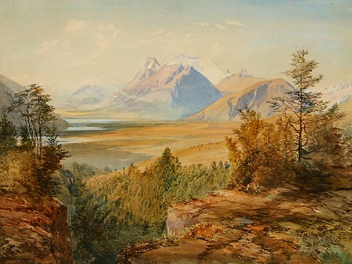 Mt Earnslaw and Lake Diamond, , Nicholas Chevalier