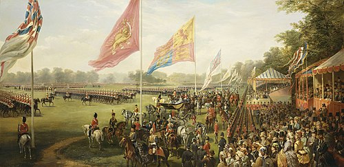 The Review in Windsor Great Park in Honour of the Shah of Persia, 24 June 1873, 1877, Nicholas Chevalier