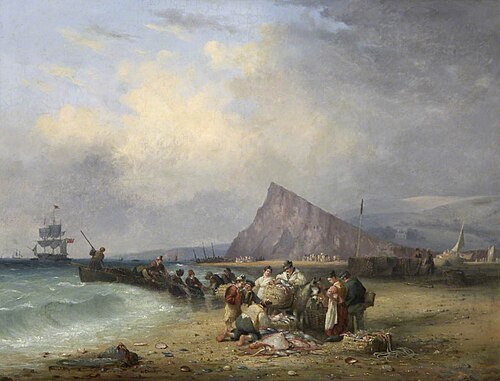 Arrival of Fishing Boats, Teignmouth, 1831, Nicholas Condy