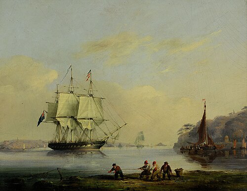 Plymouth Sound from Torpoint, 1845, Nicholas Matthew Condy