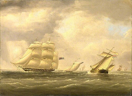HMS 'Warspite' 50 Guns Conveying Lord Ashburton on a Special Mission to the United States, Beating D, , Nicholas Matthew Condy