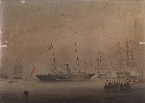 The Royal Yacht in Plymouth Sound, 30 August 1843, 1843, Nicholas Matthew Condy