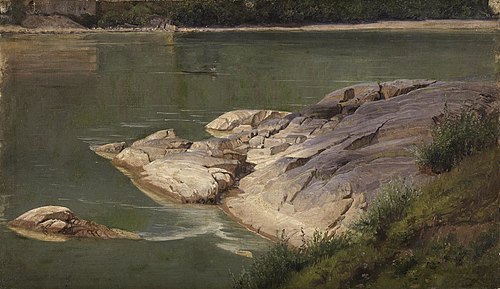 Felsiges Flussgestade, 1830, Johann Wilhelm Schirmer