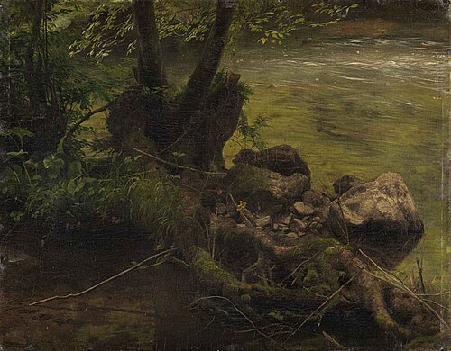 Wurzeln und Steine am Bach, , Johann Wilhelm Schirmer