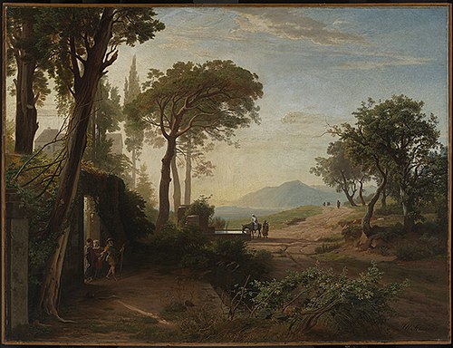 Der Morgen, Der Auszug des Wanderers nach Jericho, 1857, Johann Wilhelm Schirmer