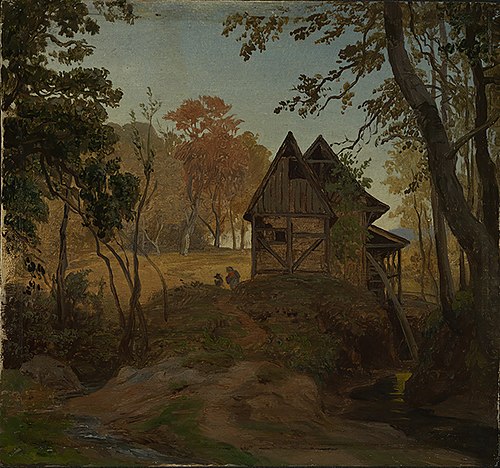 Wassermühle, 1843, Johann Wilhelm Schirmer