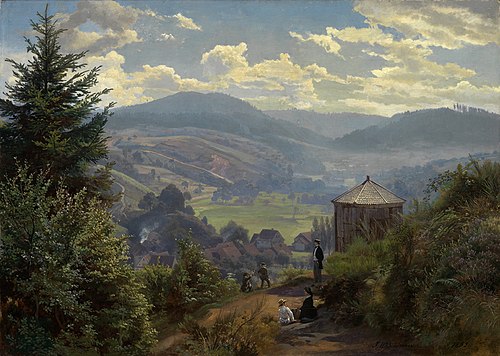Das Oberbeuerner Tal vom Cäcilienberg aus, Vormittag, 1855, Johann Wilhelm Schirmer