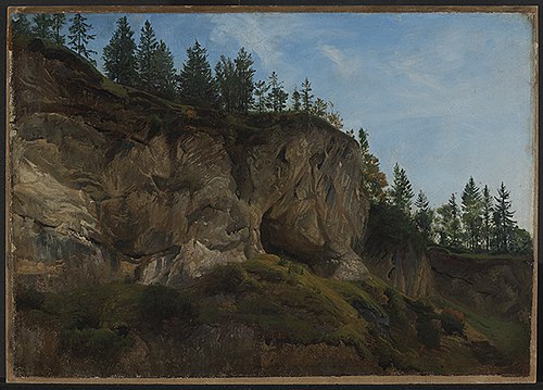Felsabhang in der Schweiz, , Johann Wilhelm Schirmer