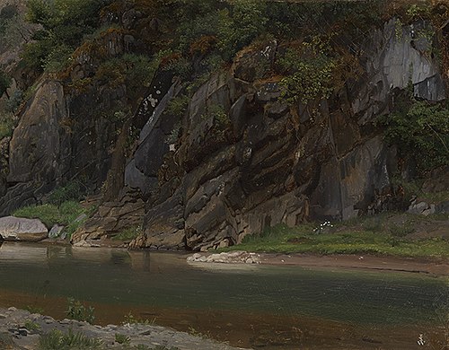 Fluss mit felsigem Ufer, 1831, Johann Wilhelm Schirmer