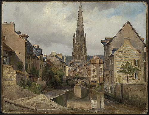 Harfleur bei Le Havre (Blick auf Saint Martin), 1836, Johann Wilhelm Schirmer