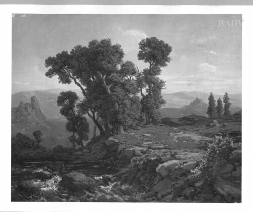 landscape with mountains, 1832, Johann Wilhelm Schirmer