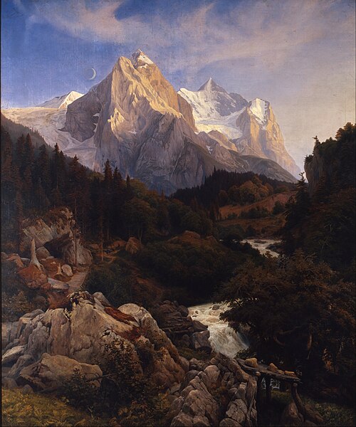 The Wetterhorn, 1838, Johann Wilhelm Schirmer