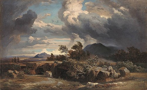 Landscape with evening storm, 1860, Johann Wilhelm Schirmer