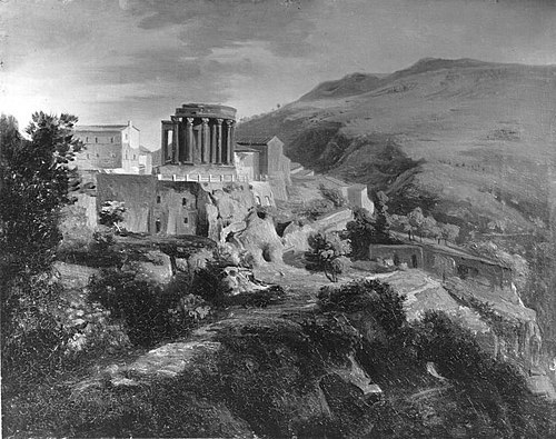 Tivoli mit dem Sibyllentempel, 1840, Johann Wilhelm Schirmer