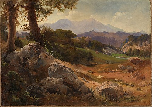 Mountain Landscape with Goats, 1835, Johann Wilhelm Schirmer