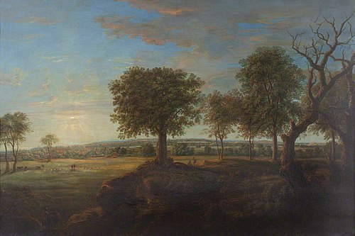 Sudbury Hall from the South, Evening, 1784, Nicholas Thomas Dall