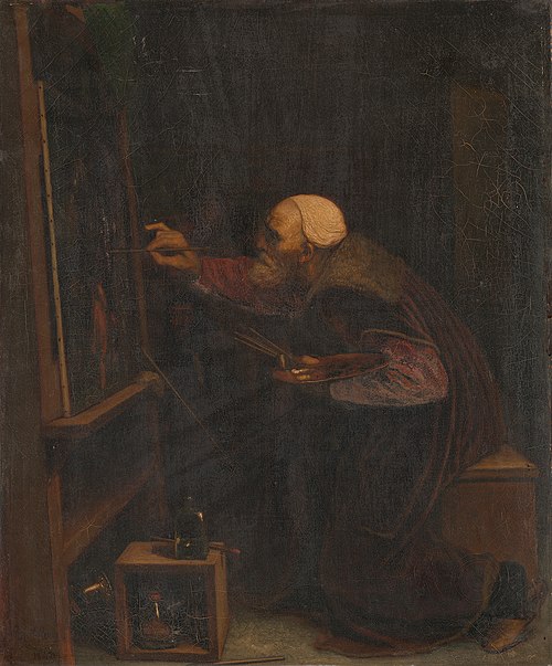 Titiaan, zijn laatste werk schilderend, 1843, Joseph-Nicolas Robert-Fleury