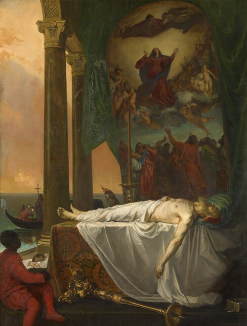 Titian Lying in State at the Palazzo Barbarigo, 1862, Joseph-Nicolas Robert-Fleury