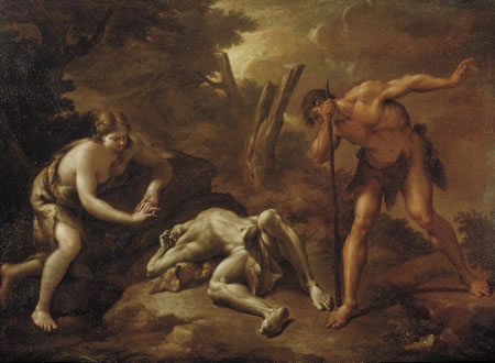 The lamentation of Adam and Eve over Abel's body, 1684, Nicola Vaccaro
