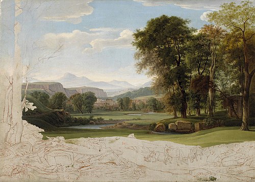 Vallée du Tibre, campagne romaine, 1800, Nicolas-Didier Boguet