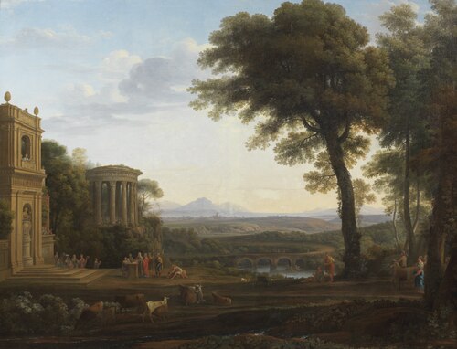 Landscape with the Father of Psyche Offering a Sacrifice etc, , Nicolas-Didier Boguet