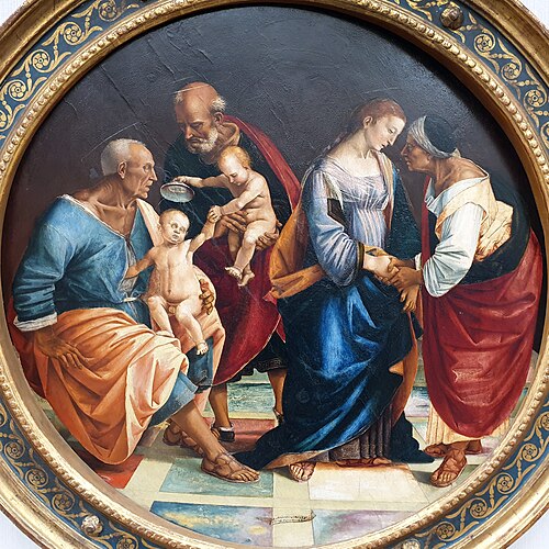 The Holy Family with Zacharias, Elisabeth and St. John the Baptist as a child, 1513, Luca Signorelli
