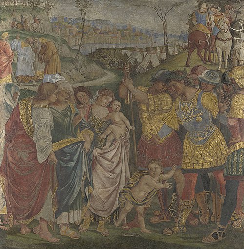 Coriolanus persuaded by his Family to spare Rome, 1509, Luca Signorelli