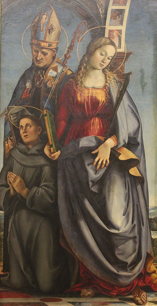 Saints Augustinus, Saint Catherine of Alexandria and Saint Anthony of Padua, 1498, Luca Signorelli