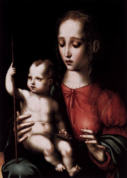 Virgin and Child with a Spindle, 1567, Luis de Morales