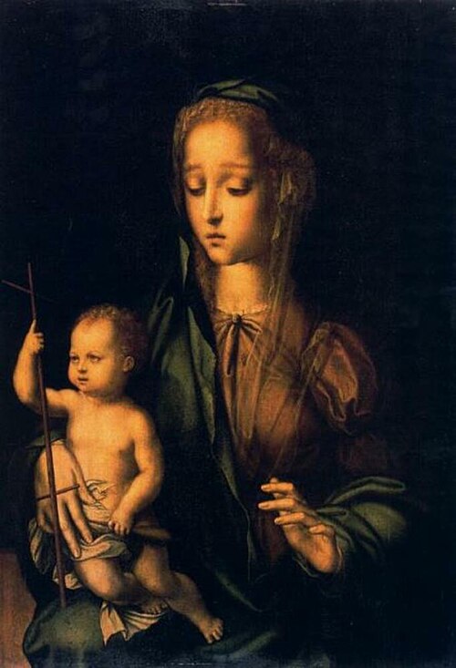 Virgin with the yarn winder, 1555, Luis de Morales