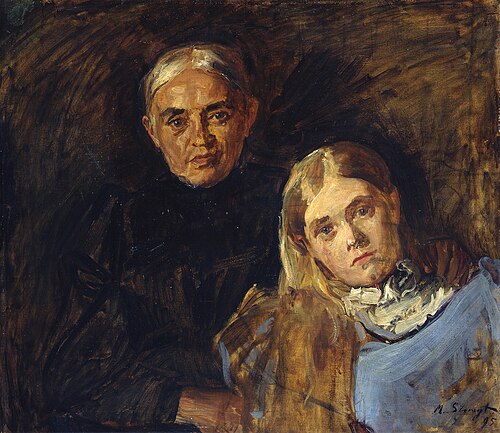 Frau Voll mit Tochter, 1895, Max Slevogt