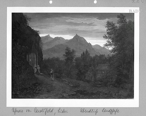 chapel in a mountain- landscape, 1840, Julius Schnorr von Carolsfeld