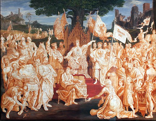 The establishment of the public peace by Emperor Rudolf of Habsburg, 1838, Julius Schnorr von Carolsfeld