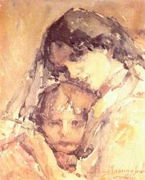 Mother with Child, 1917, Nikola Marinov