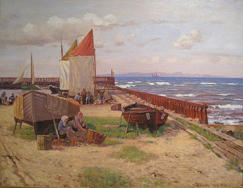 Beach scene from Denmark, 1890, Nils Severin Lynge Hansteen