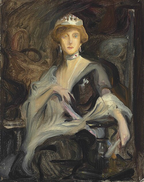 Auguste Victoria, reine du Portugal, en exil, étudie, 1915, Philip Alexius de László
