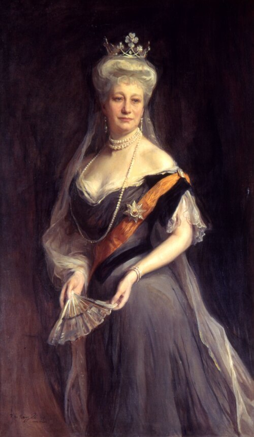Portrait of Auguste Victoria of Schleswig-Holstein, Empress of Germany and Queen of Prussia, 1908, Philip Alexius de László
