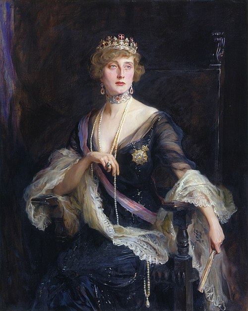 Auguste Victoria, Queen of Portugal, in exile, 1915, Philip Alexius de László