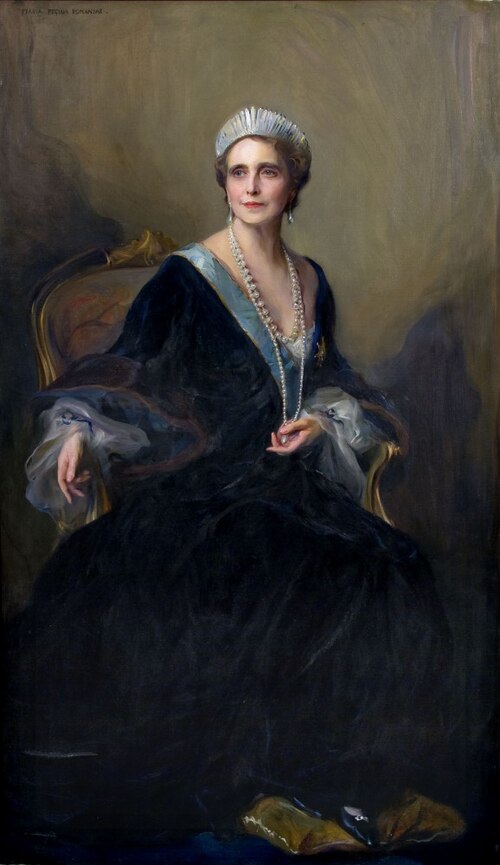 Portrait of Queen Marie of Romania, née Princess Marie of Edinburgh, 1936, Philip Alexius de László