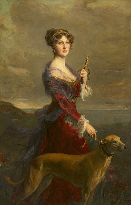 Lady Edith Helen Chaplin, Marchioness of Londonderry (1878-1959) with her Favourite Hound, Fly, 1913, Philip Alexius de László