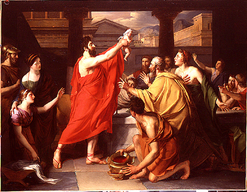 Lycurgue présente aux lacédémoniens l'héritier du trône, 1811, Abel de Pujol