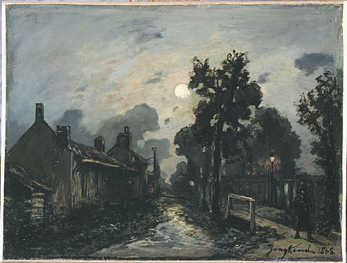 Une rue à Delft, le soir, 1868, Johan Barthold Jongkind