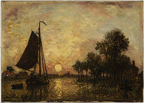 Coucher de soleil en Hollande, 1868, Johan Barthold Jongkind