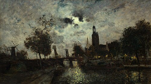 Moonlight at Dordrecht, , Johan Barthold Jongkind