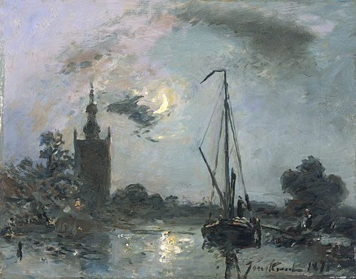 Overschie au clair de lune, 1871, Johan Barthold Jongkind
