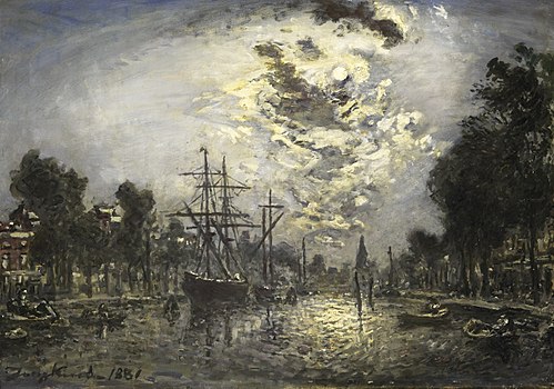 Rotterdam au clair de lune, 1881, Johan Barthold Jongkind