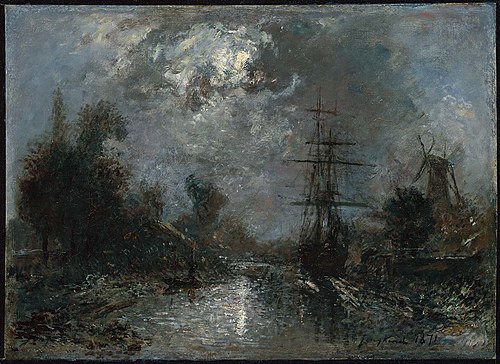 Harbor by Moonlight, 1871, Johan Barthold Jongkind