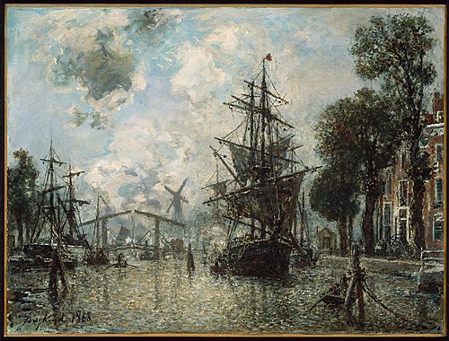 Harbor Scene in Holland, 1868, Johan Barthold Jongkind