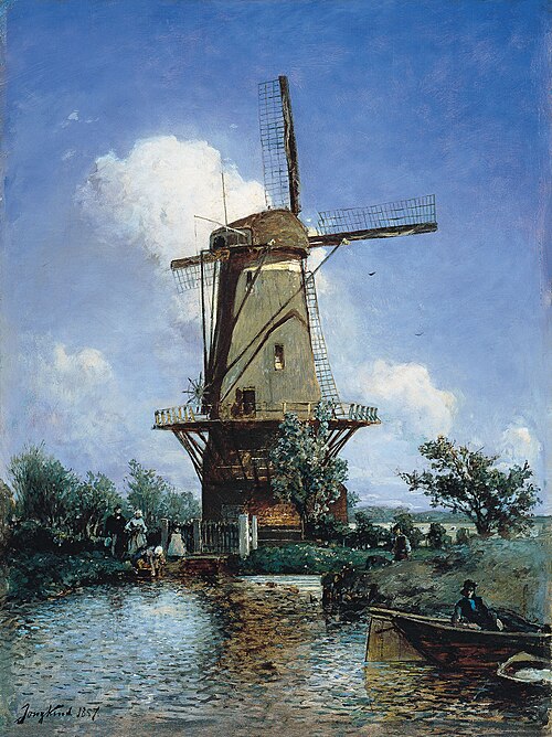 Windmill near Delft, 1857, Johan Barthold Jongkind